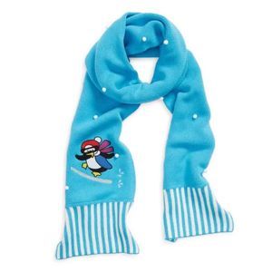 WHOOPI Snowboarding Penguin Knit Scarf